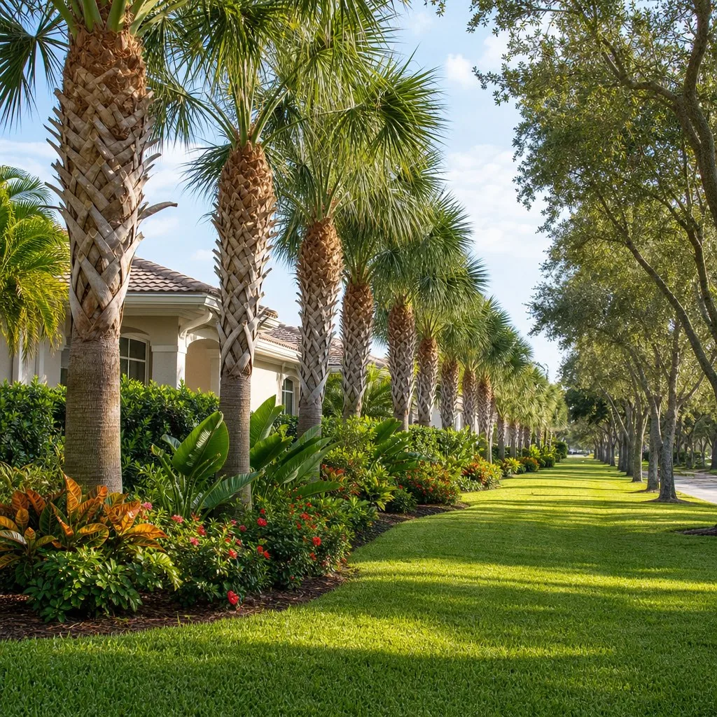 Completed palm trimming in Sarasota